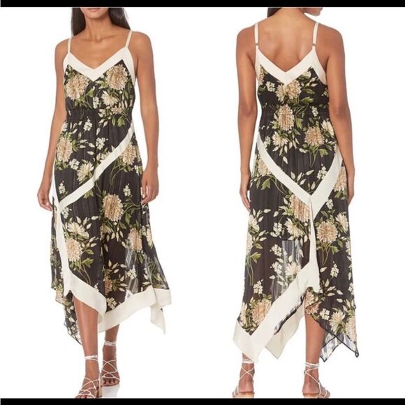 Bcbg Maxazria Floral Black and Cream Maxi Dress, US4 - Picture 7 of 15